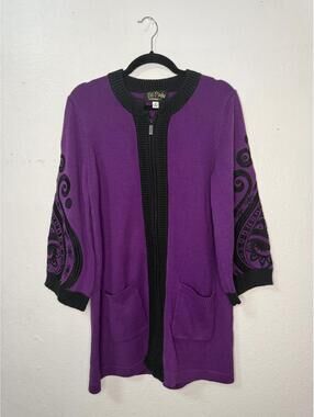 Vintage Bob Mackie Wearable Art Women’s Medium Long Sleeve Cardigan‎ Sweater